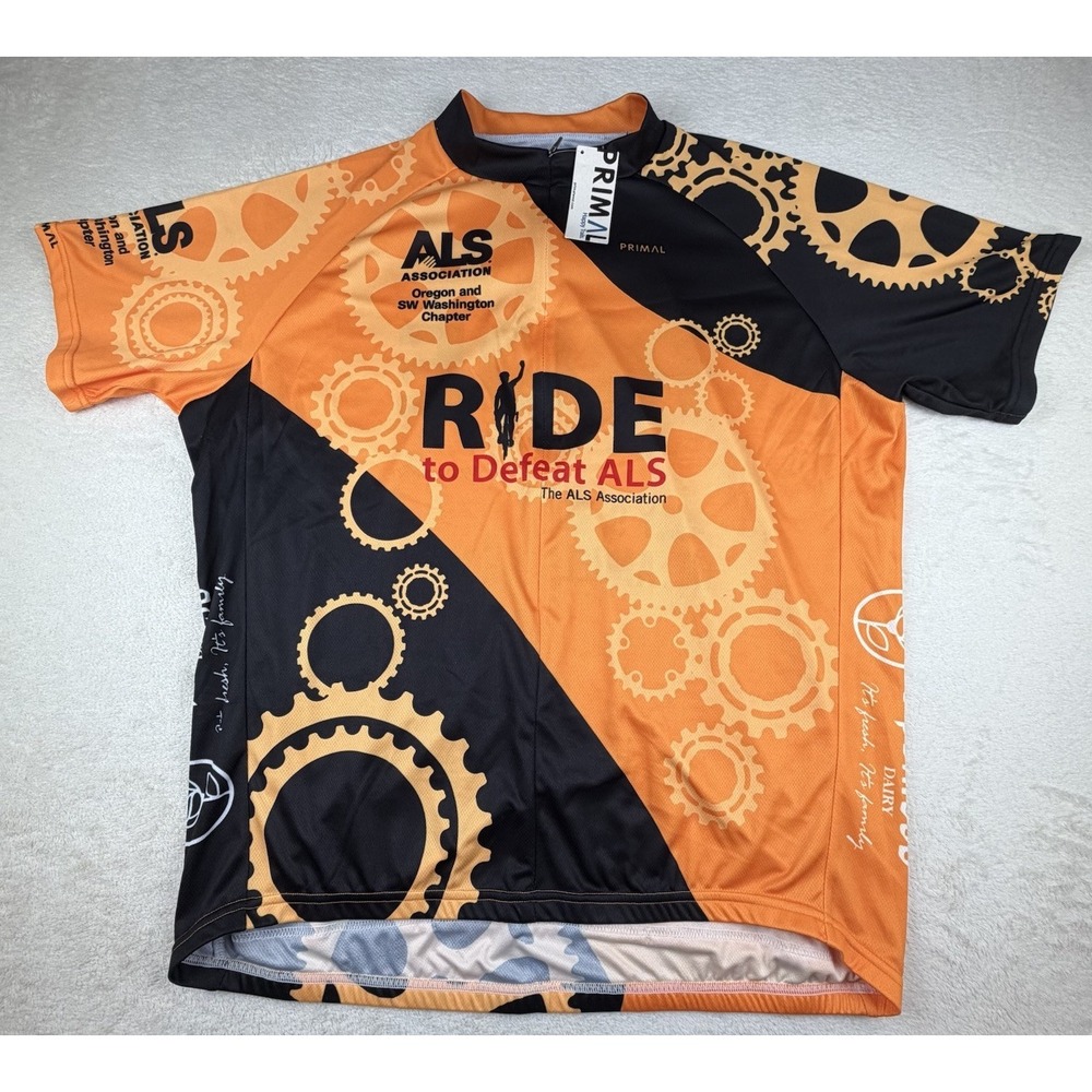 NWT - PRIMAL HAPPY TRAILS CYCLING Men's Sport‎ Cut Raglan Jersey Size 3XL Oregon